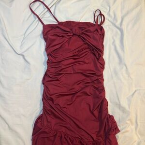 Source Unknown Burgundy Midi Dress